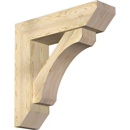 Ekena Millwork Legacy Slat Rough Sawn Bracket w/ Offset Brace, Douglas Fir, 8"W x 30"D x 30"H BKT0806X30X30LEC06RDF